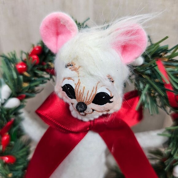 Annalee Evergreen Mouse Christmas Wreath 2017 Holiday Decor - Picture 4 of 5